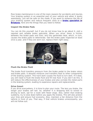 Ways to Minimise Visits to a Brake Specialist in Brisbane - Pearson Automotive