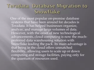 teradata database migration to snowflake