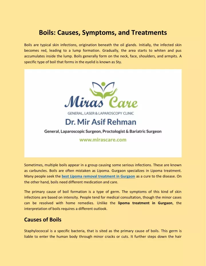 boils causes symptoms and treatments