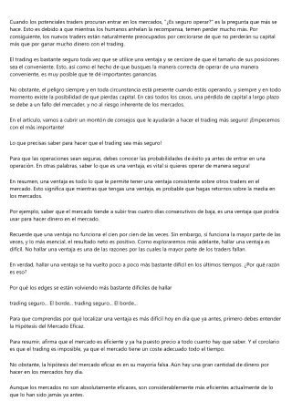 "¿Es seguro hacer trading? Te lo contamos todo para que no fracases en el intento