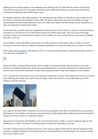 getting any real estate property is each