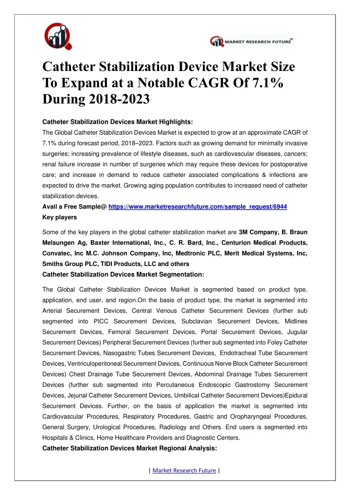 catheter stabilization device market size