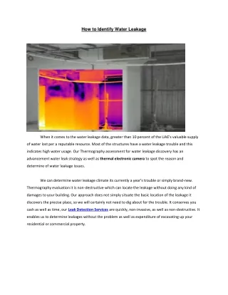 how to identify water leakage