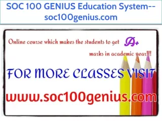 SOC 100 GENIUS Education System--soc100genius.com