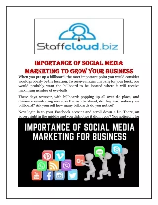Importance of Social Media Marketing to grow your Business