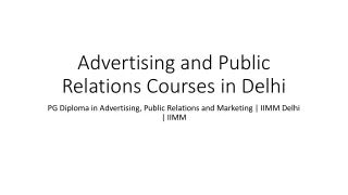 PG Diploma in Advertising, Public Relations and Marketing | IIMM Delhi | IIMM