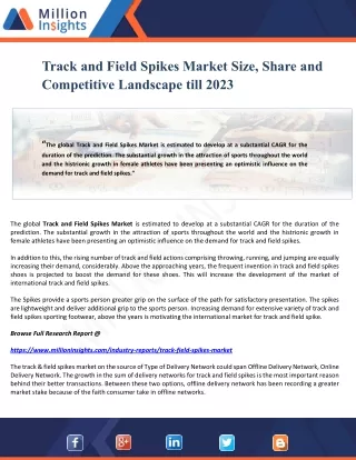 track and field spikes market size share
