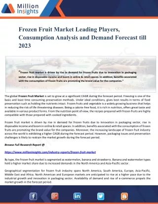 frozen fruit market leading players consumption