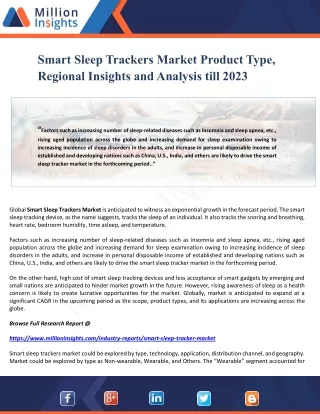 smart sleep trackers market product type regional