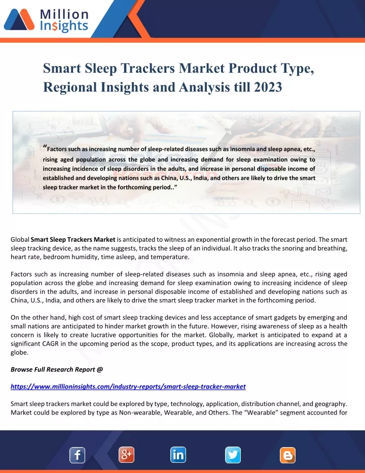 smart sleep trackers market product type regional