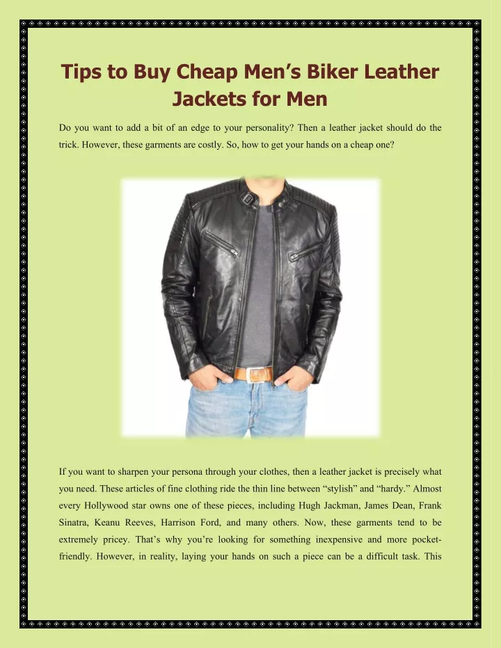 tips to buy cheap men s biker leather jackets