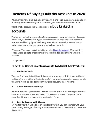 Buy LinkedIn Accounts