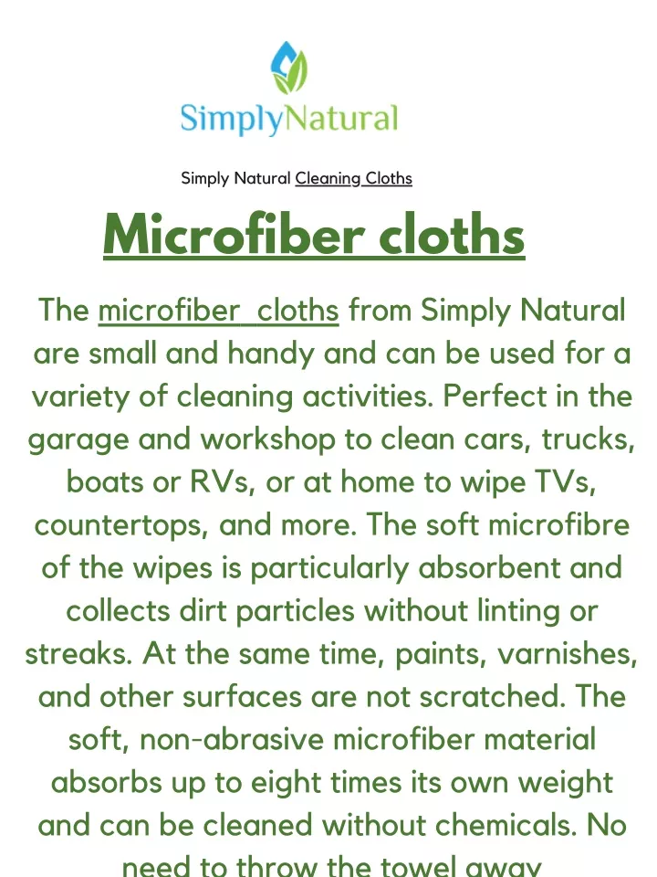 simply natural cleaning cloths