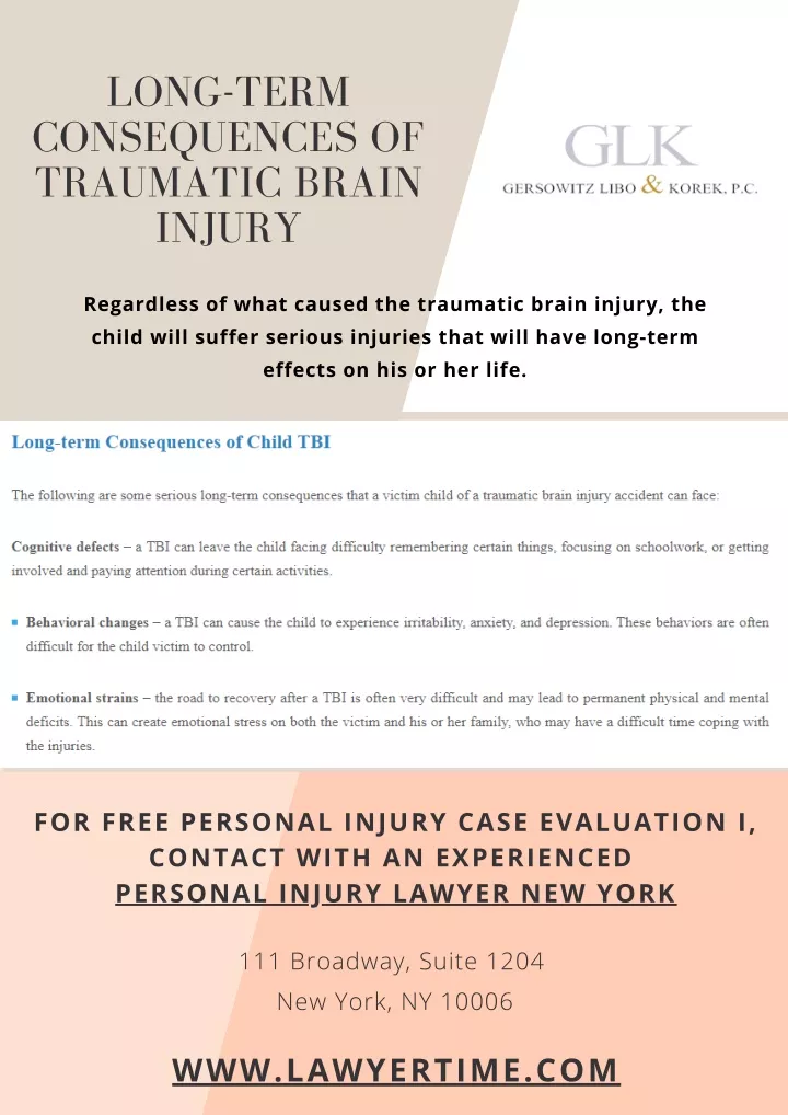 long term consequences of traumatic brain injury