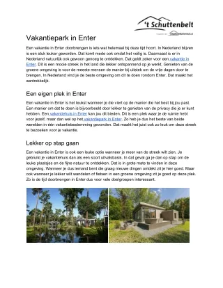 vakantiepark in enter