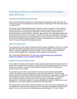 fluorochemicals market size by product
