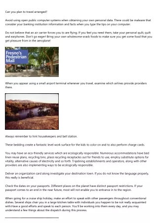 can you plan to travel arranged