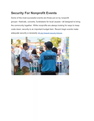 security for nonprofit events