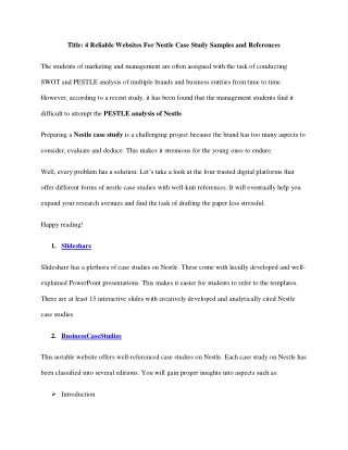 pestle analysis of nestle