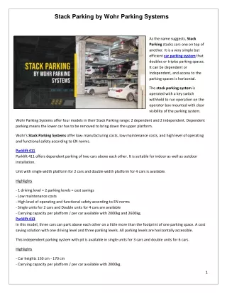 stack parking by wohr parking systems