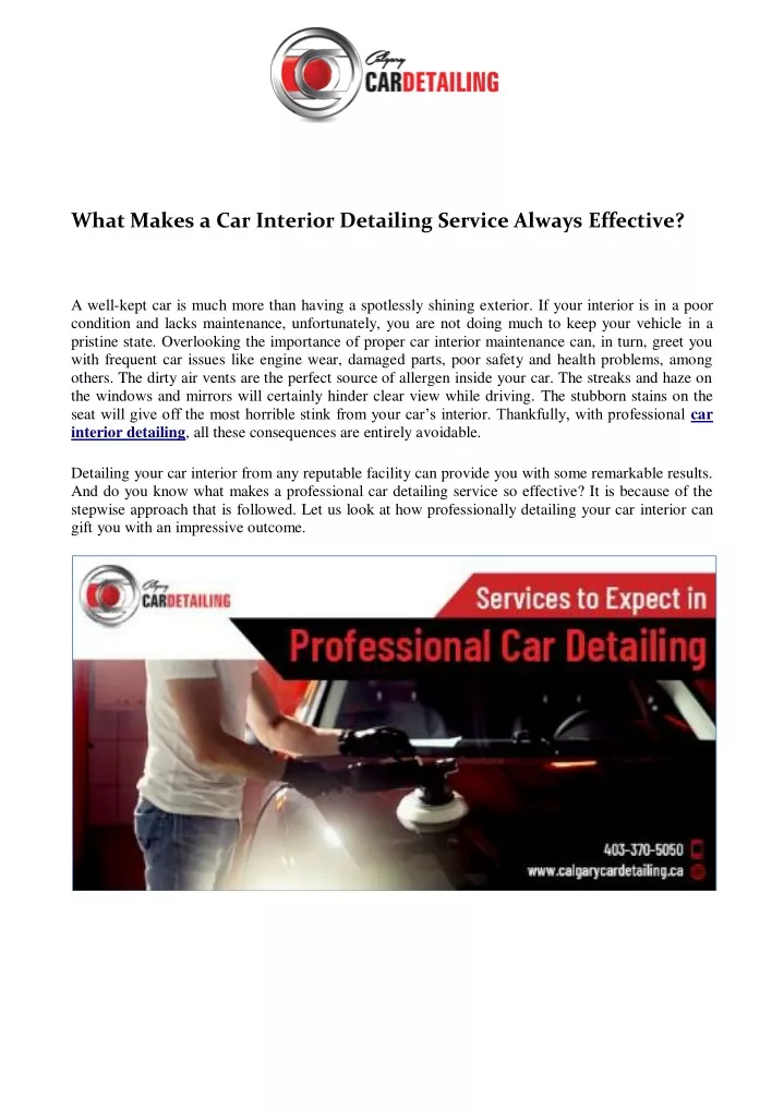 what makes a car interior detailing service