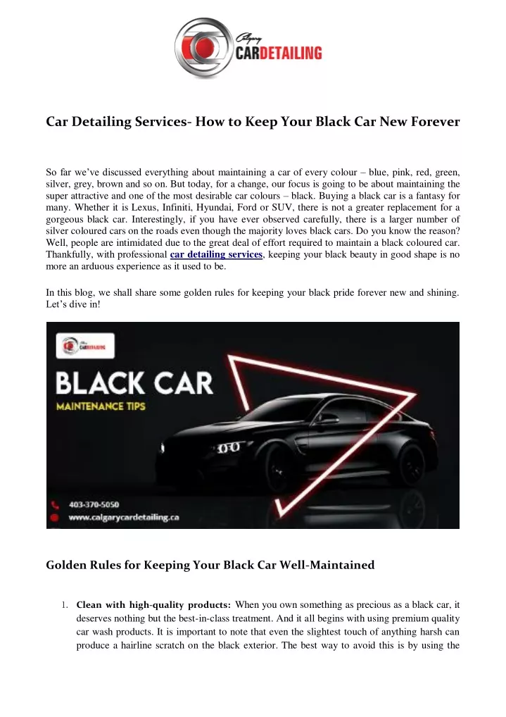 car detailing services how to keep your black