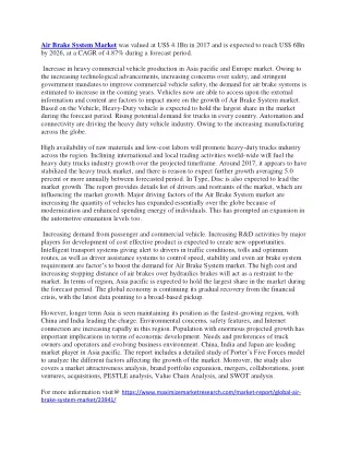 air brake system market was valued