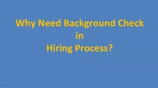 Why Need Background Check in Hiring Process?