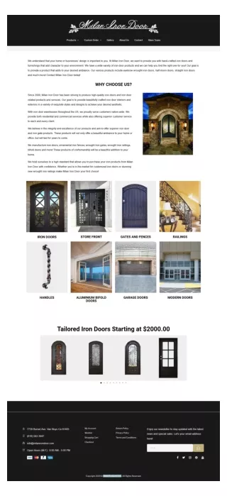 Custom Wrought Iron Door-front entry doors-Milan iron door Services -Milanirondoor.com