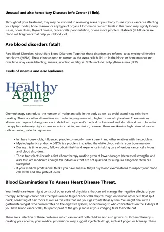 Listing of Blood Disorders