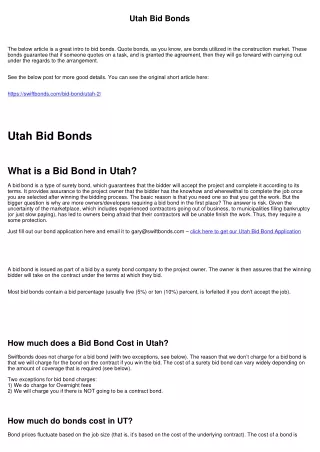 utah bid bonds