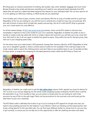 bts shop gives an intensive assortment