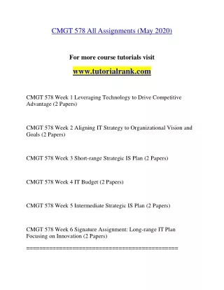 CMGT 578  Competitive Success--tutorialrank.com