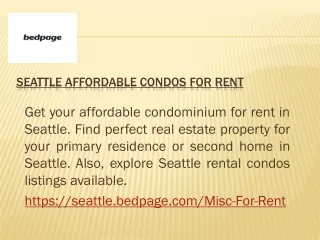 Seattle affordable condos for rent