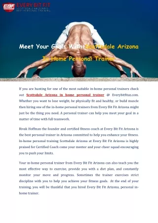 Meet Your Goals With Scottsdale Arizona In Home Personal Trainer - Everybitfitaz.com