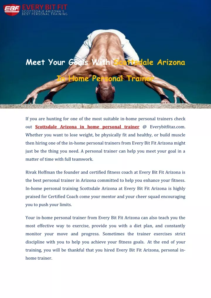 meet your goals with scottsdale arizona