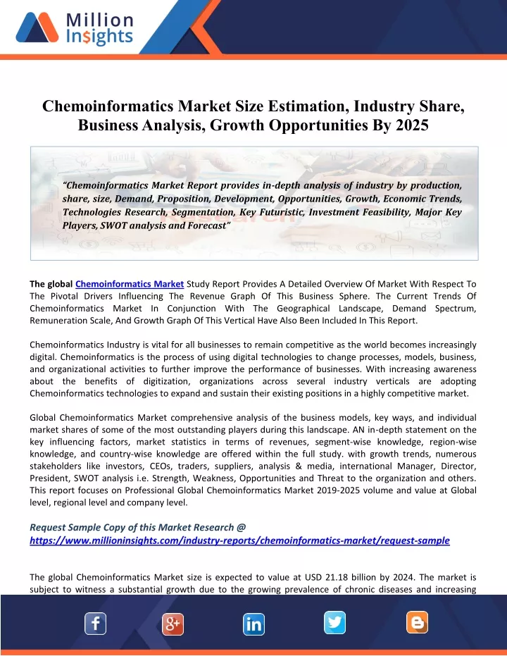 chemoinformatics market size estimation industry