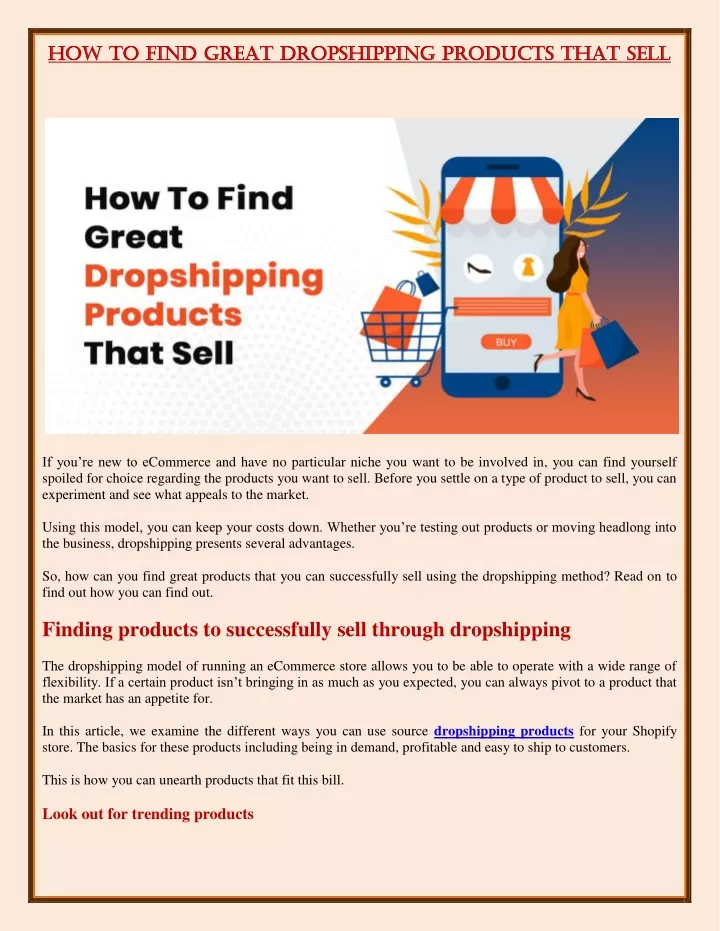 how to find great dropshipping products that sell