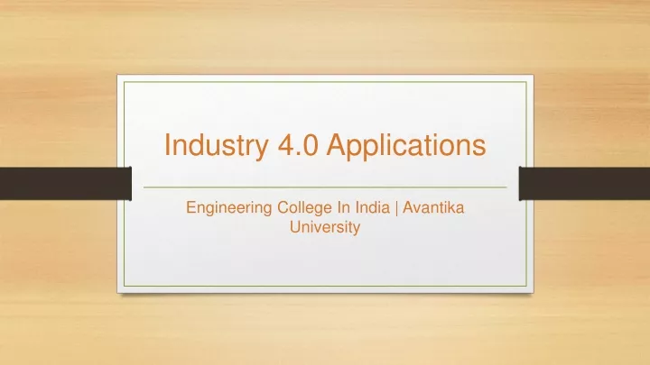 industry 4 0 applications