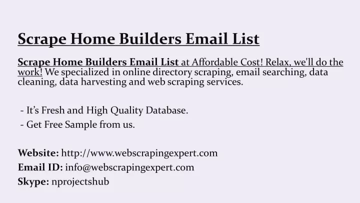 scrape home builders email list