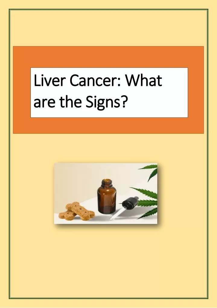liver cancer what liver cancer what are the signs