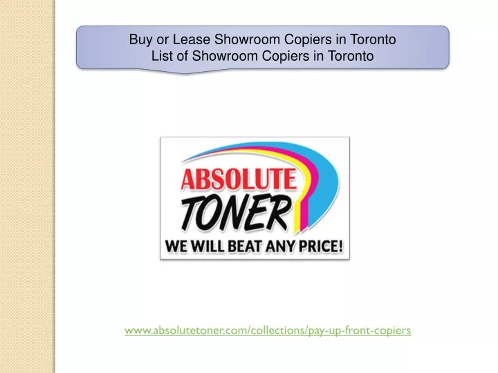 buy or lease showroom copiers in toronto list
