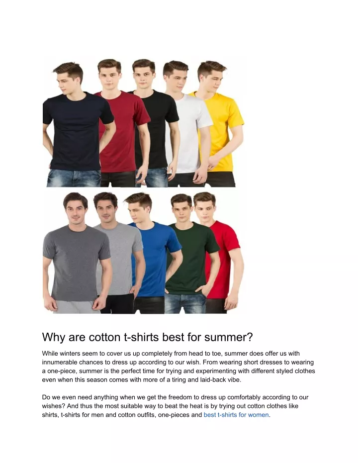 why are cotton t shirts best for summer