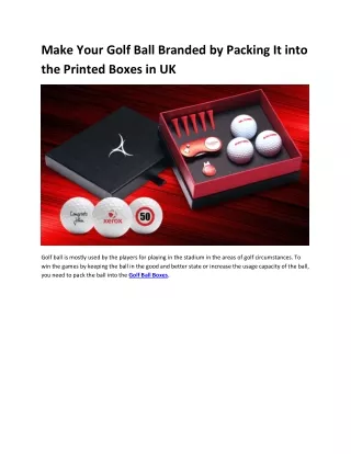 make your golf ball branded by packing it into