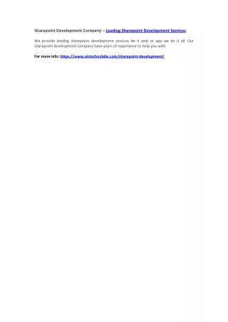 sharepoint development company leading sharepoint