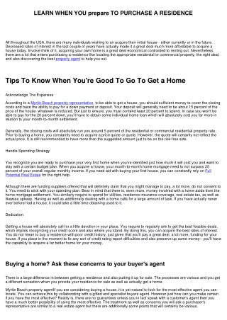 FIND OUT WHEN YOU prepare TO BUY A HOUSE