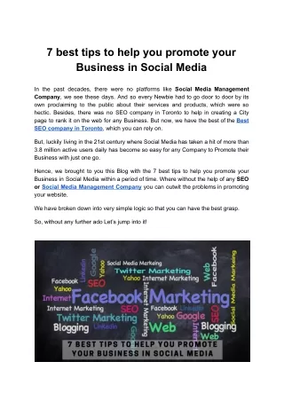 7 best tips to help you promote your business
