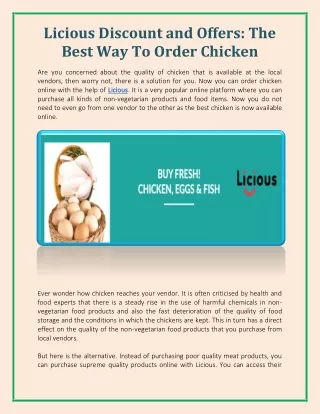 Licious Discount and Offers: The Best Way To Order Chicken