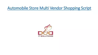 Best Automobile Store Multi Vendor Script - DOD IT SOLUTIONS