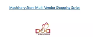 Machinery Store Multi Vendor Script - DOD IT SOLUTIONS